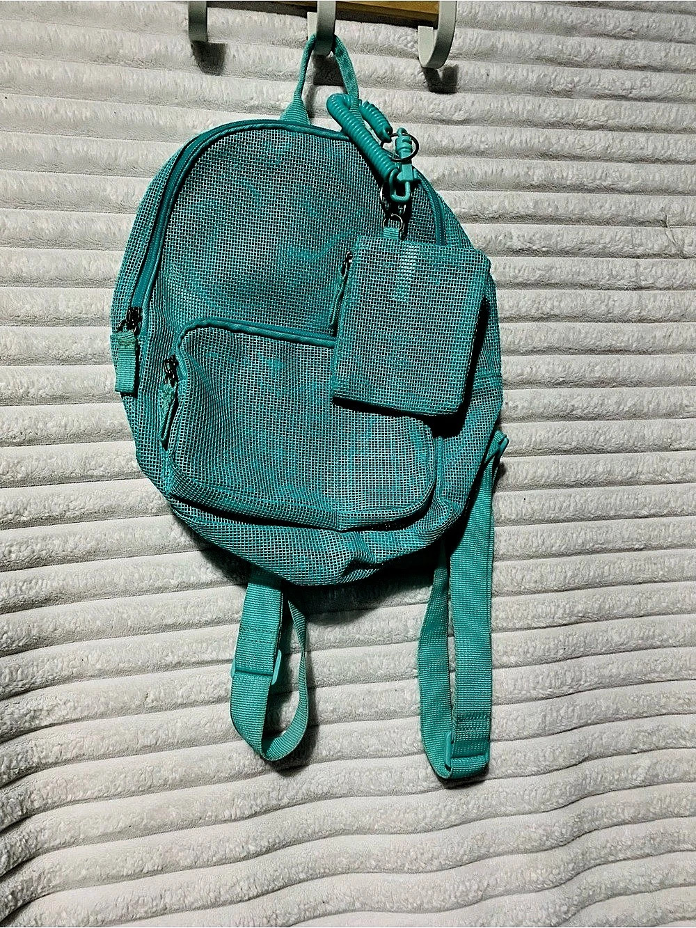 NWOT 12Turquoise Mesh Mini Backpack